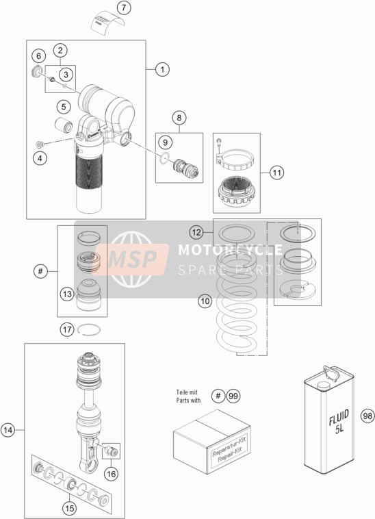 SHOCK ABSORBER DISASSEMBLED