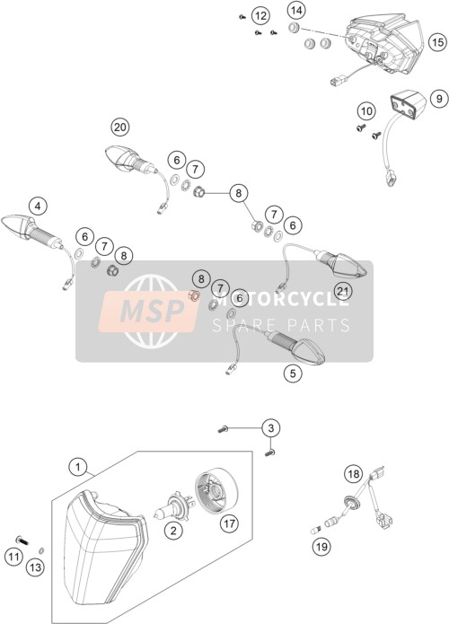 26514026000, Flasher Cpl.Front R/s Rear L/s, KTM, 0