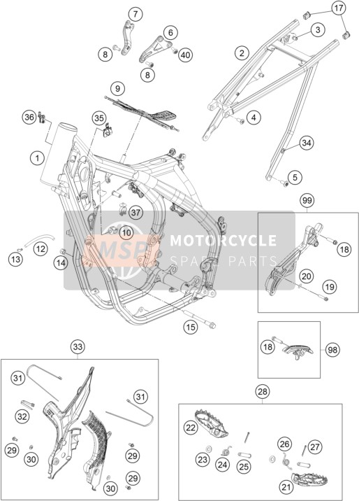 54803044000, Pin Voor Voet Ped 51.5X9.8 mm, KTM, 4