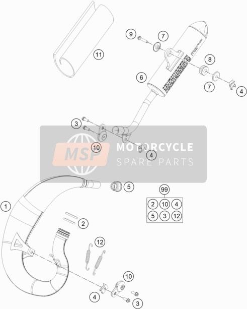 KTM 50 SX 2022 Exhaust System for a 2022 KTM 50 SX