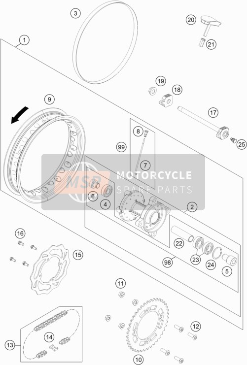 45410085044, Rear Wheel Spindle Cmpl., KTM, 0