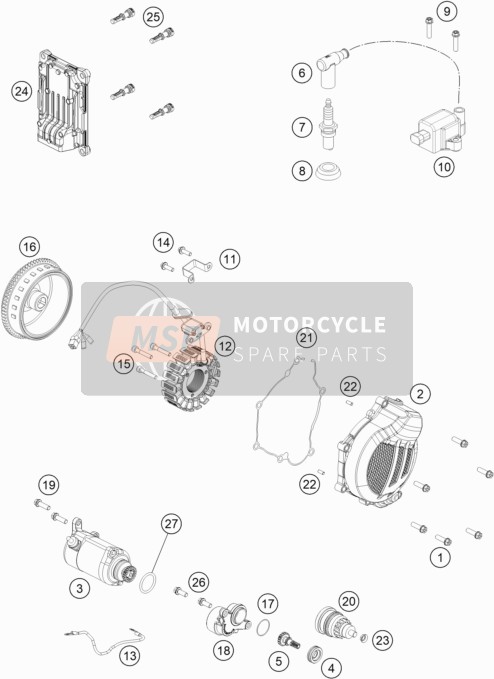 51740001033, Electric Starter Assy., KTM, 1