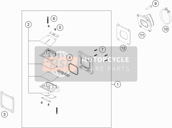 KTM 250 SX, Europe 2022 Boîtier de valve Reed pour un 2022 KTM 250 SX, Europe