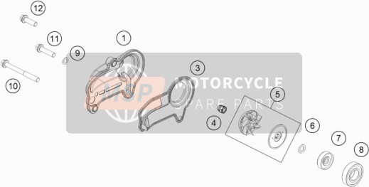 KTM 300 EXC CKD, Brazil 2022 Pompe à eau pour un 2022 KTM 300 EXC CKD, Brazil