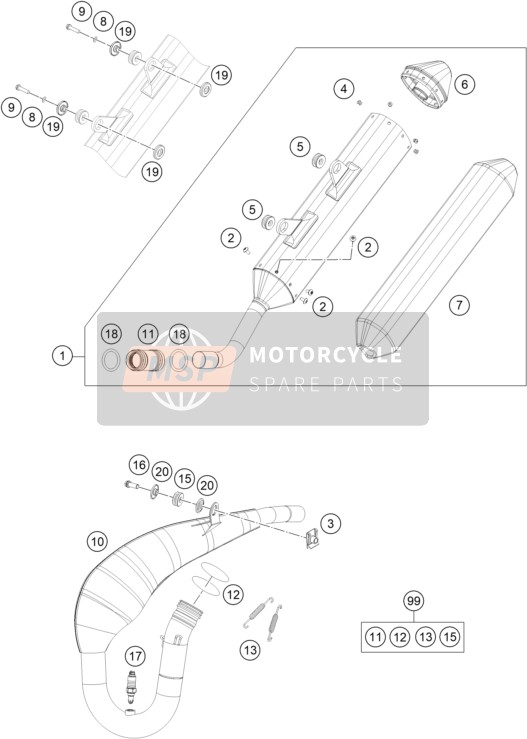 KTM 300 EXC TPI ERZBERGRODEO 2022 Exhaust System for a 2022 KTM 300 EXC TPI ERZBERGRODEO