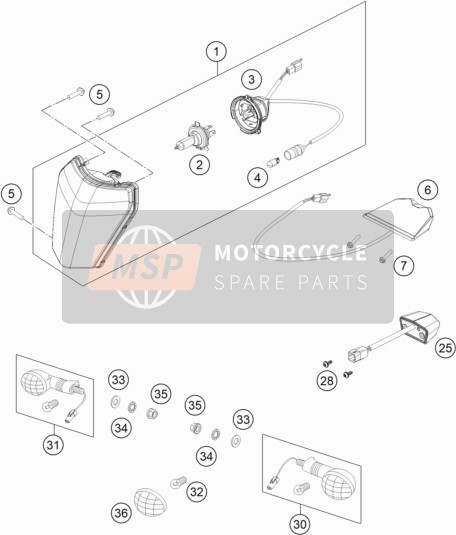 KTM 300 EXC TPI 2022 LIGHTING SYSTEM for a 2022 KTM 300 EXC TPI