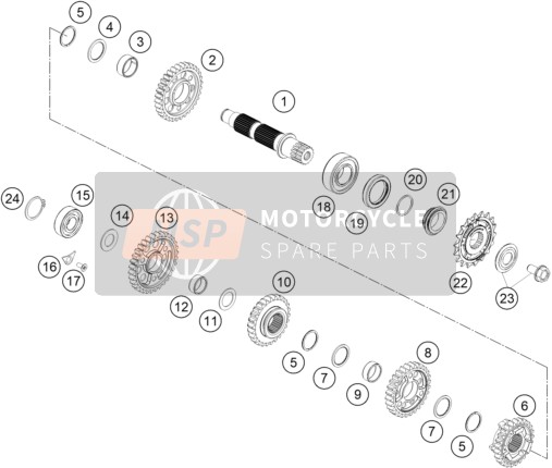 A56033029018, Front Sprocket,  18 Teeth, KTM, 1