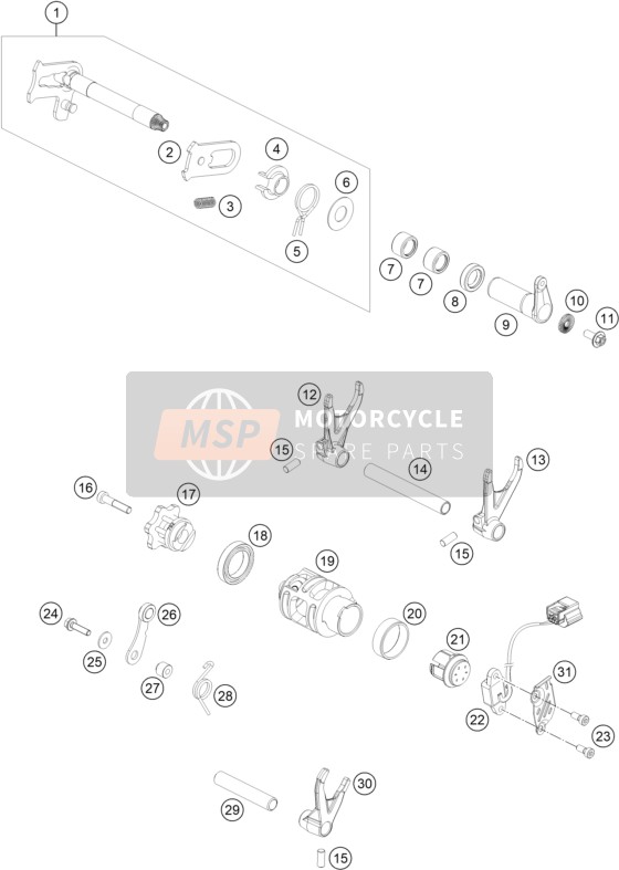 KTM RC4 R 2022 SHIFTING MECHANISM for a 2022 KTM RC4 R