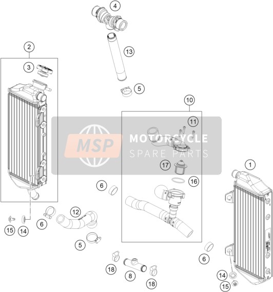 KTM RC4 R 2022 Système de refroidissement pour un 2022 KTM RC4 R