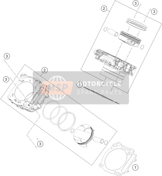 KTM 1290 SUPER DUKE R, black, Japan 2021 CYLINDER for a 2021 KTM 1290 SUPER DUKE R, black, Japan