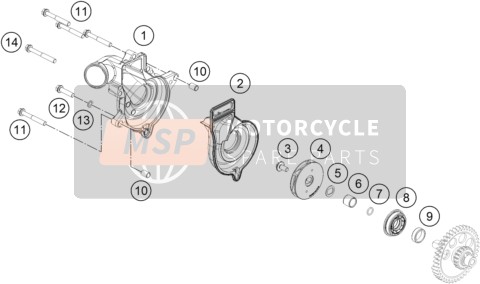 60335055100, Water Pump Wheel Cpl., KTM, 1