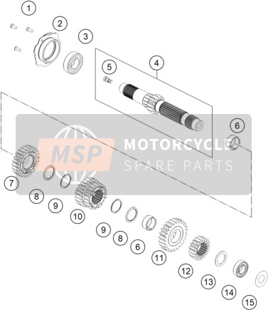 63633003000, Sliding Gear 3RD/4TH Gear, KTM, 0