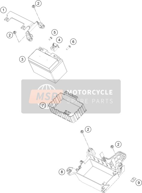 KTM 890 DUKE, black, United Kingdom 2021 BATTERY for a 2021 KTM 890 DUKE, black, United Kingdom