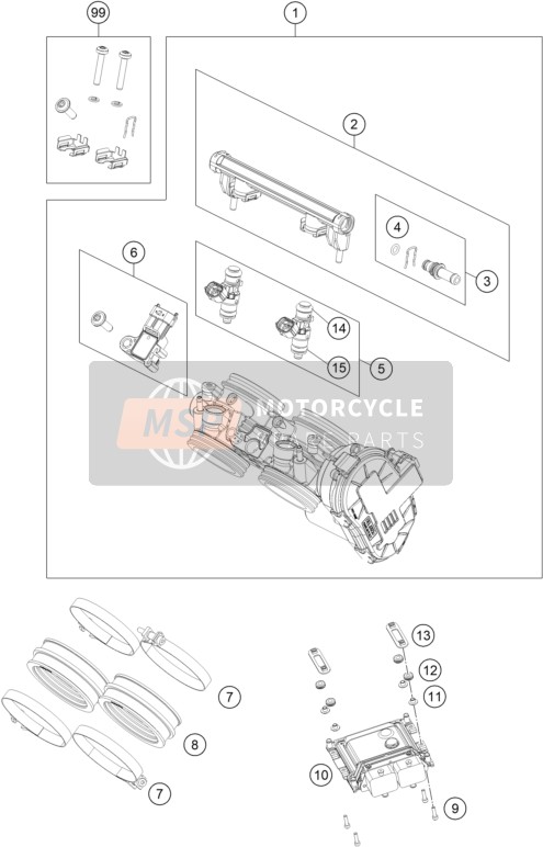 63641001000, Throttle Valve Body, KTM, 0