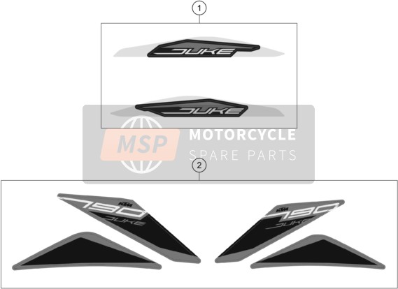 KTM 790 DUKE, orange - CKD 2021 DECAL for a 2021 KTM 790 DUKE, orange - CKD