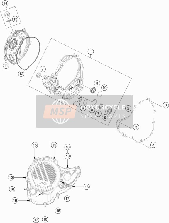 KTM 350 EXC-F SIX DAYS CKD, China 2022 CLUTCH COVER for a 2022 KTM 350 EXC-F SIX DAYS CKD, China