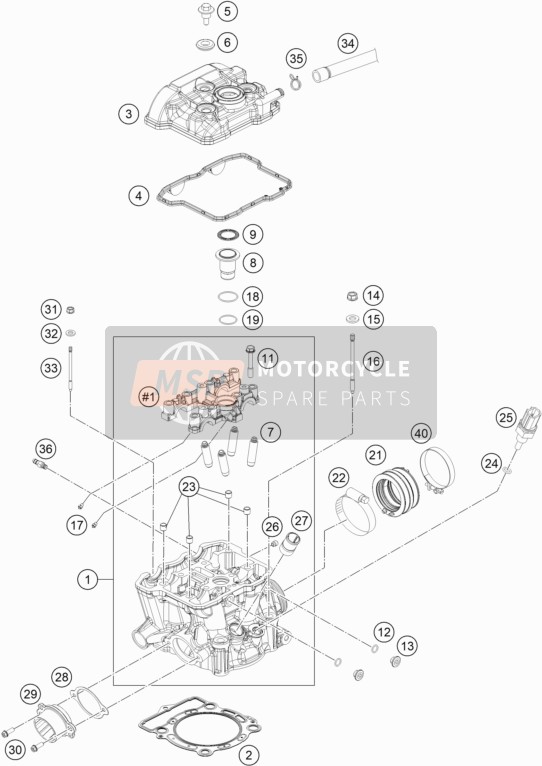 KTM 350 XCF-W 2022 CYLINDER HEAD 2 for a 2022 KTM 350 XCF-W