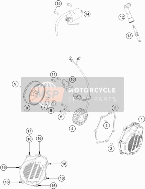 KTM 450 EXC-F EU 2022 IGNITION SYSTEM for a 2022 KTM 450 EXC-F EU