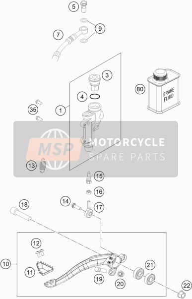 KTM 450 XCF-W 2023 REAR BRAKE CONTROL for a 2023 KTM 450 XCF-W