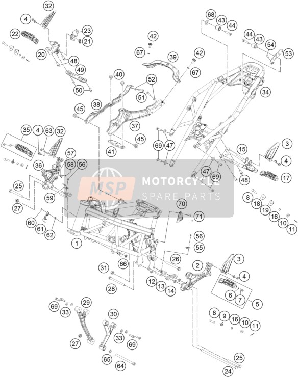 KTM 390 DUKE, silver - B.D., Japan 2021 Telaio 2 per un 2021 KTM 390 DUKE, silver - B.D., Japan