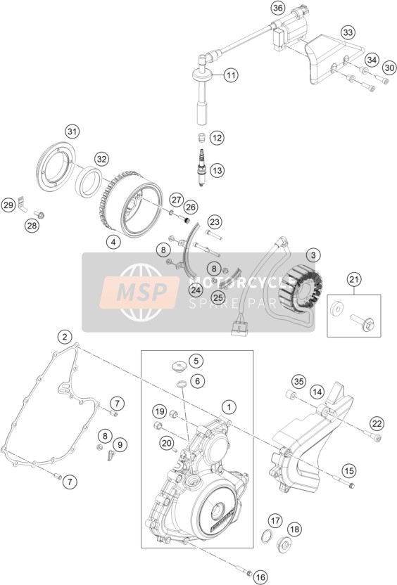 KTM 250 DUKE, silver, China 2021 IGNITION SYSTEM 1 for a 2021 KTM 250 DUKE, silver, China