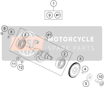 94330057044, Balancer Assembly With Dom Nut, KTM, 0