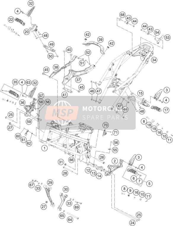 KTM 200 DUKE, orange B.D. 2023 FRAME for a 2023 KTM 200 DUKE, orange B.D.