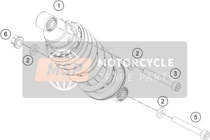 KTM 200 DUKE, orange, ABS-CKD, Malaysia 2021 SHOCK ABSORBER for a 2021 KTM 200 DUKE, orange, ABS-CKD, Malaysia