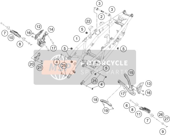 93007047033, Zadel Ondersteuning Compleet, KTM, 1