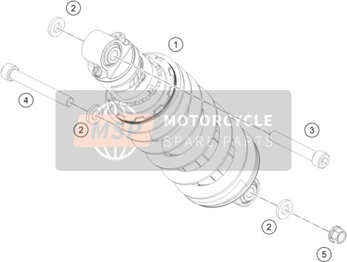 KTM 250 ADVENTURE, orange - B.D. LS 2023 Ammortizzatore 2 per un 2023 KTM 250 ADVENTURE, orange - B.D. LS