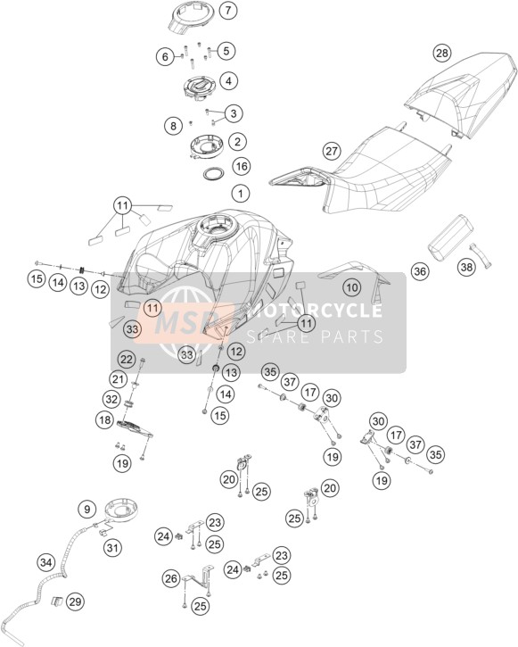 95807013060, Tank Bushing, KTM, 1