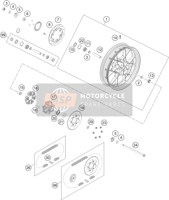 95810101044C1, Kit Rr Wheel ADV390 Hd, KTM, 0
