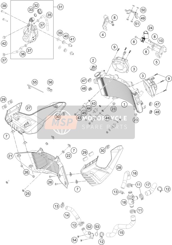 KTM 390 ADVENTURE, white, China 2021 COOLING SYSTEM for a 2021 KTM 390 ADVENTURE, white, China