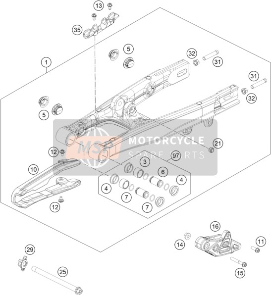 KTM 50 SX FACTORY EDITION 2022 SWING ARM for a 2022 KTM 50 SX FACTORY EDITION