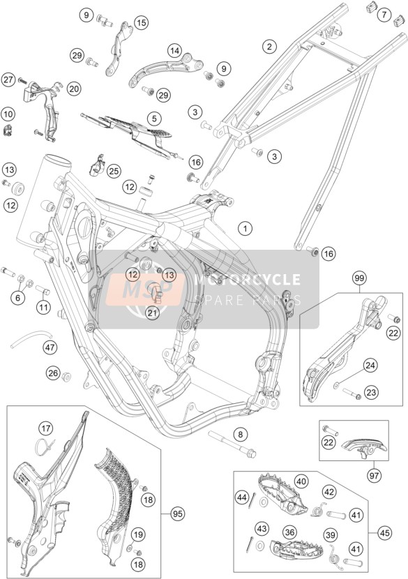 KTM 150 EXC 2022 FRAME for a 2022 KTM 150 EXC