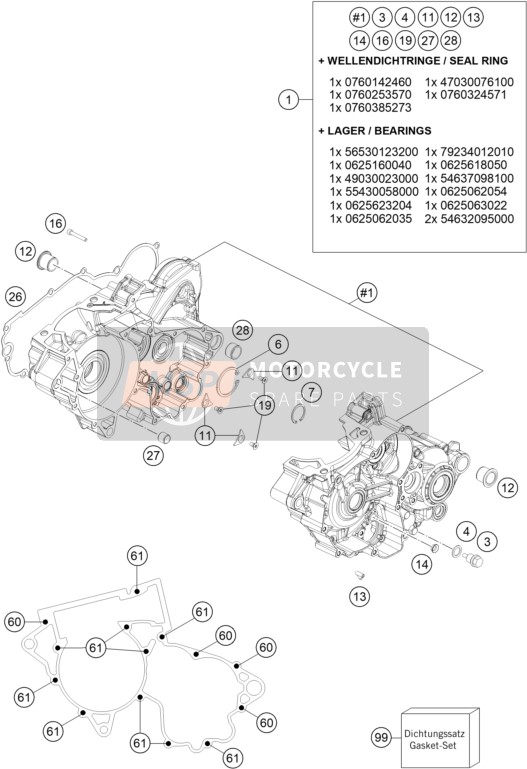 KTM 300 EXC SIX DAYS 2023 Motorbehuizing voor een 2023 KTM 300 EXC SIX DAYS