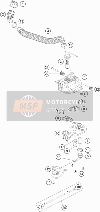 KTM 150 XC-W TPI 2022 LUBRICATING SYSTEM for a 2022 KTM 150 XC-W TPI