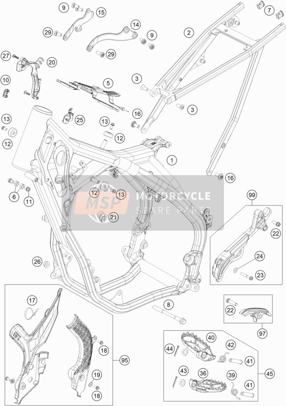 KTM 300 EXC CKD, Brazil 2022 FRAME for a 2022 KTM 300 EXC CKD, Brazil