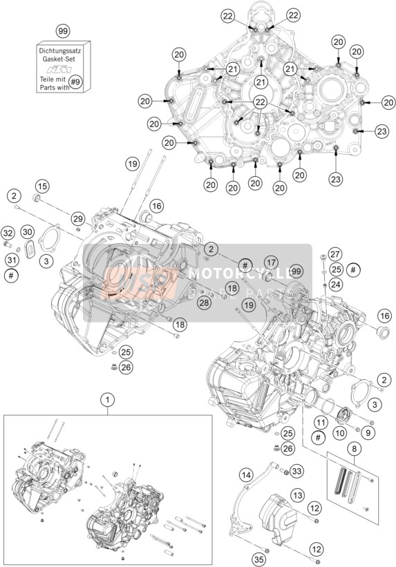 KTM 1290 SUPER ADVENTURE R OT, Japan 2021 ENGINE CASE for a 2021 KTM 1290 SUPER ADVENTURE R OT, Japan