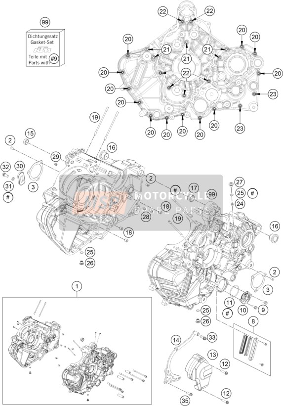 KTM 1290 SUPER ADVENTURE R 2022 MOTORGEHÄUSE für ein 2022 KTM 1290 SUPER ADVENTURE R