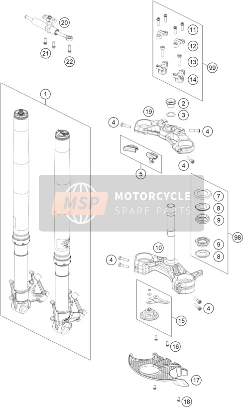 61908024100, Triple Clamp Cover, Bottom, KTM, 0