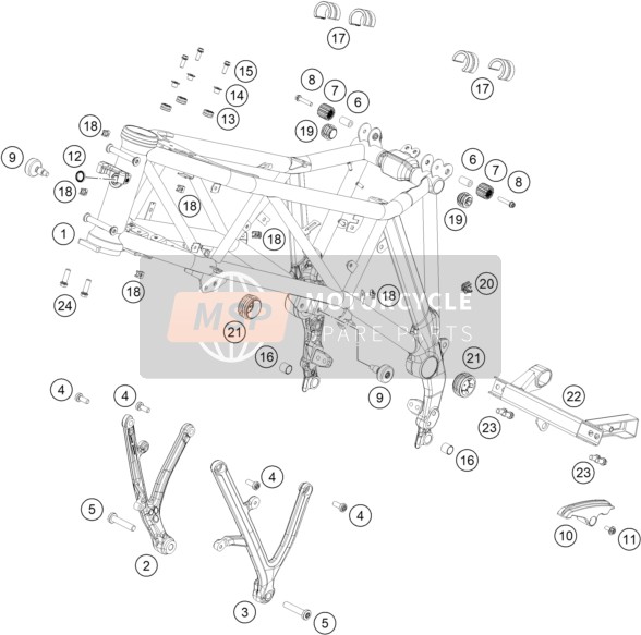 61007014000, Spacer Benzinetank 05, KTM, 1