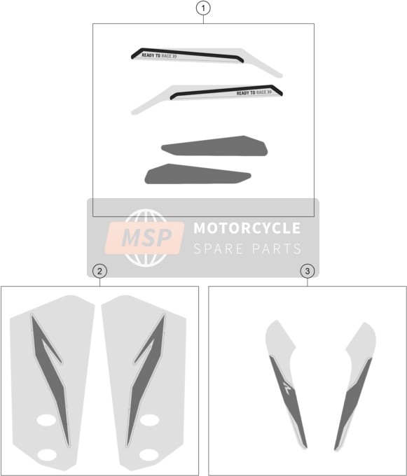 61908093000, Decal Set Fender Front, KTM, 0