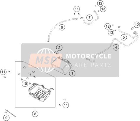 61911097000, Ground Wire, Starter - Frame, KTM, 0