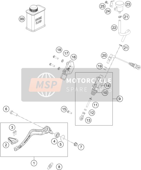 60311051000, Brake Light Switch Rear, KTM, 1