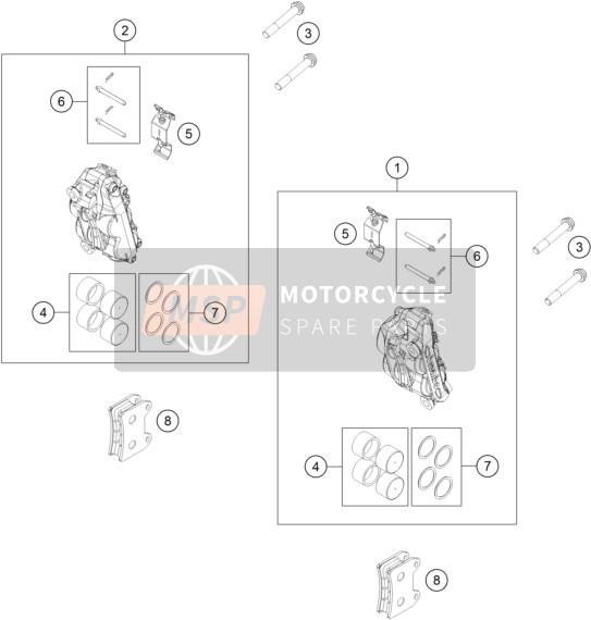 76013019050, Repair Kit Sealing Rings 4X, KTM, 1