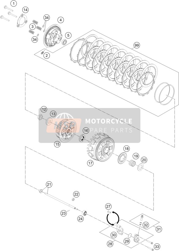 KTM 1290 SUPER ADVENTURE R OT, Europe 2021 CLUTCH for a 2021 KTM 1290 SUPER ADVENTURE R OT, Europe