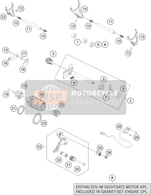 KTM 1290 SUPER ADVENTURE R OT, Japan 2021 SHIFTING MECHANISM for a 2021 KTM 1290 SUPER ADVENTURE R OT, Japan