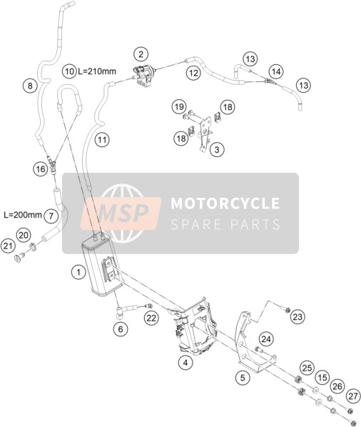 63515026010, Retaining Bracket Acf Valve Cpl., KTM, 0