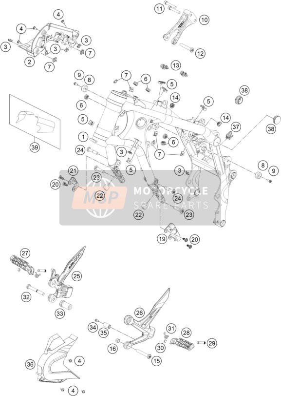 KTM 890 DUKE GP, orange 2023 FRAME for a 2023 KTM 890 DUKE GP, orange